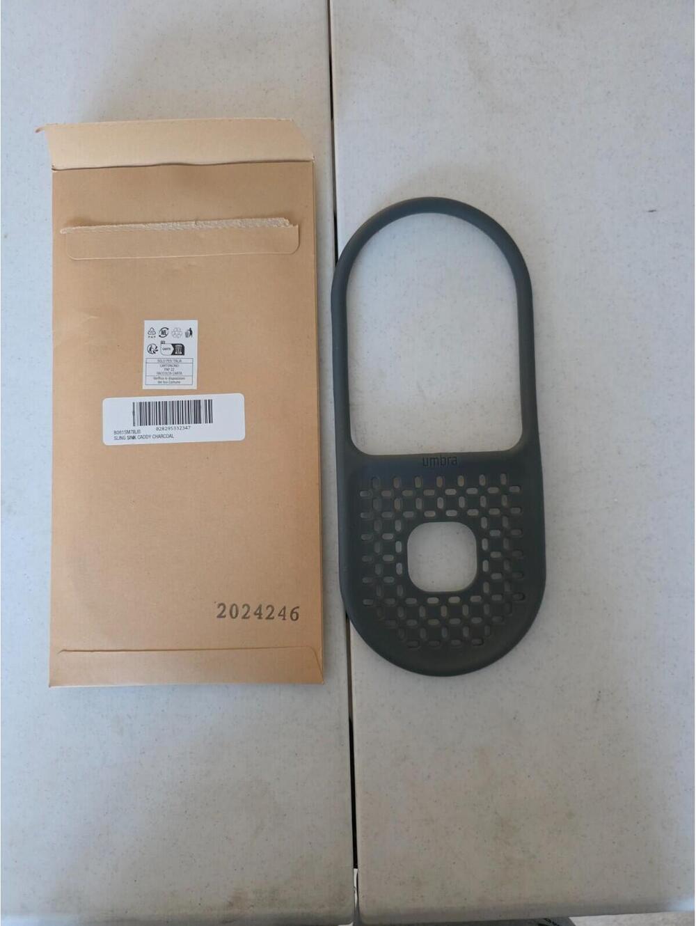 Umbra Sling Kitchen Sink Accessory, Single-Sided Sponge Holder, Black NIP